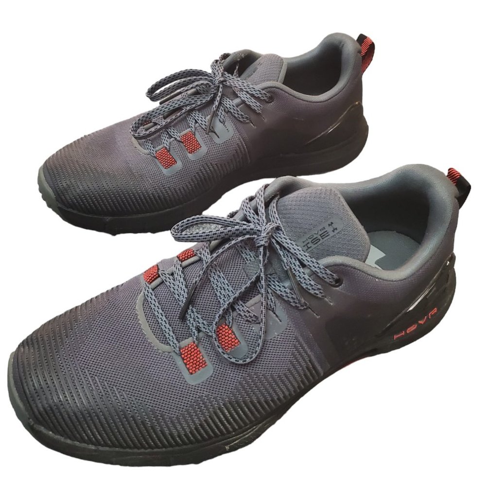 Under Armour HOVR Rise Mens Gray Black Red Size 9.5 Running Sneakers Shoes